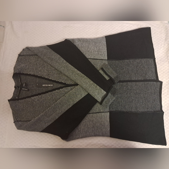 Womens 2X Kristin Nicole black and gray cardigan - Picture 1 of 5